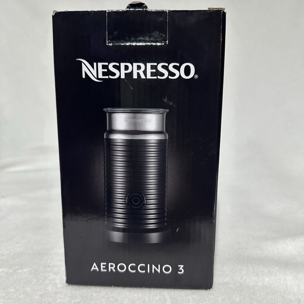 Nespresso Aeroccino 3 Milk Frother Black Hot Cold Foam New In Box
